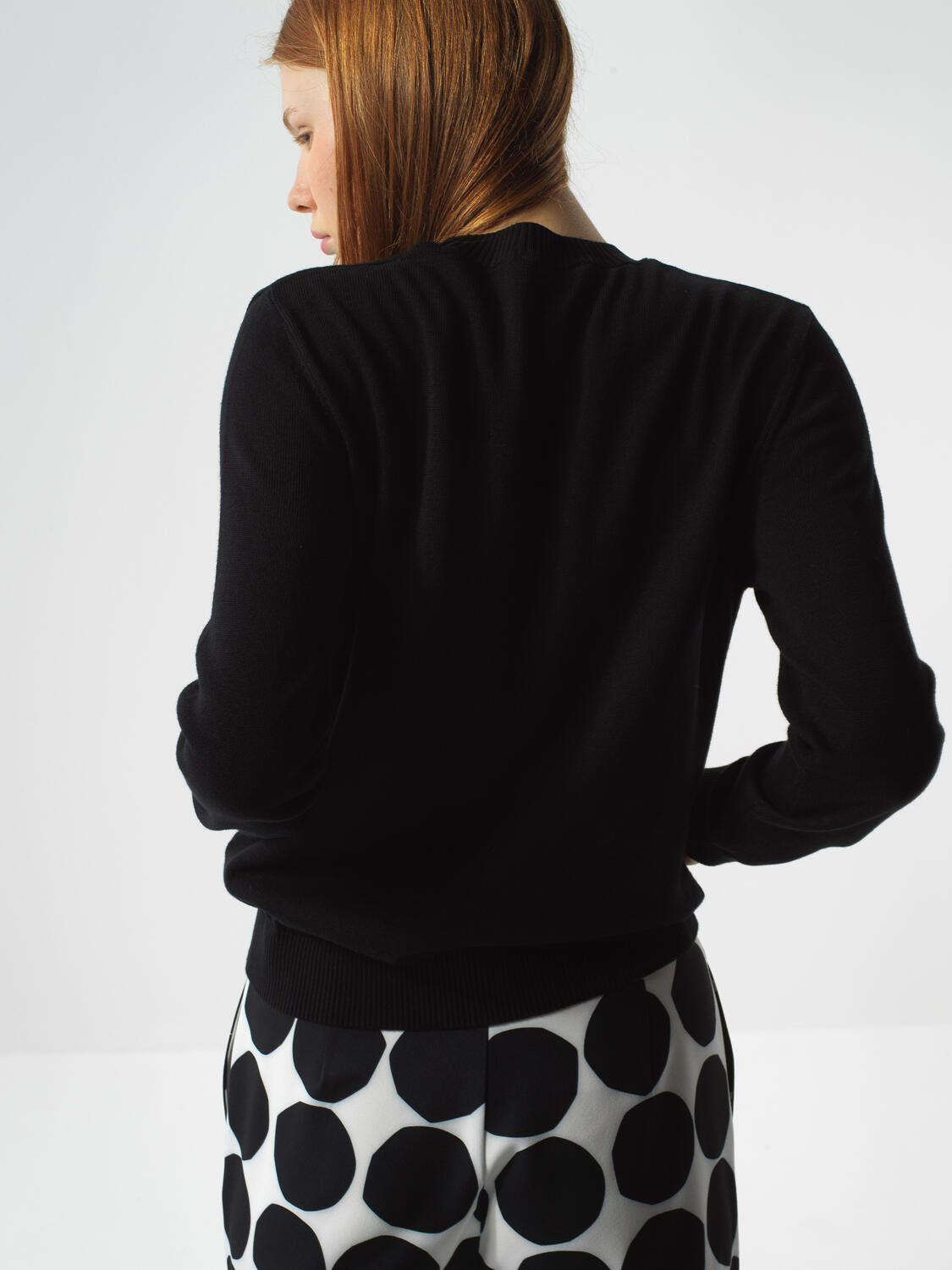 Black Cotton Textured Oversized Sweater - 4