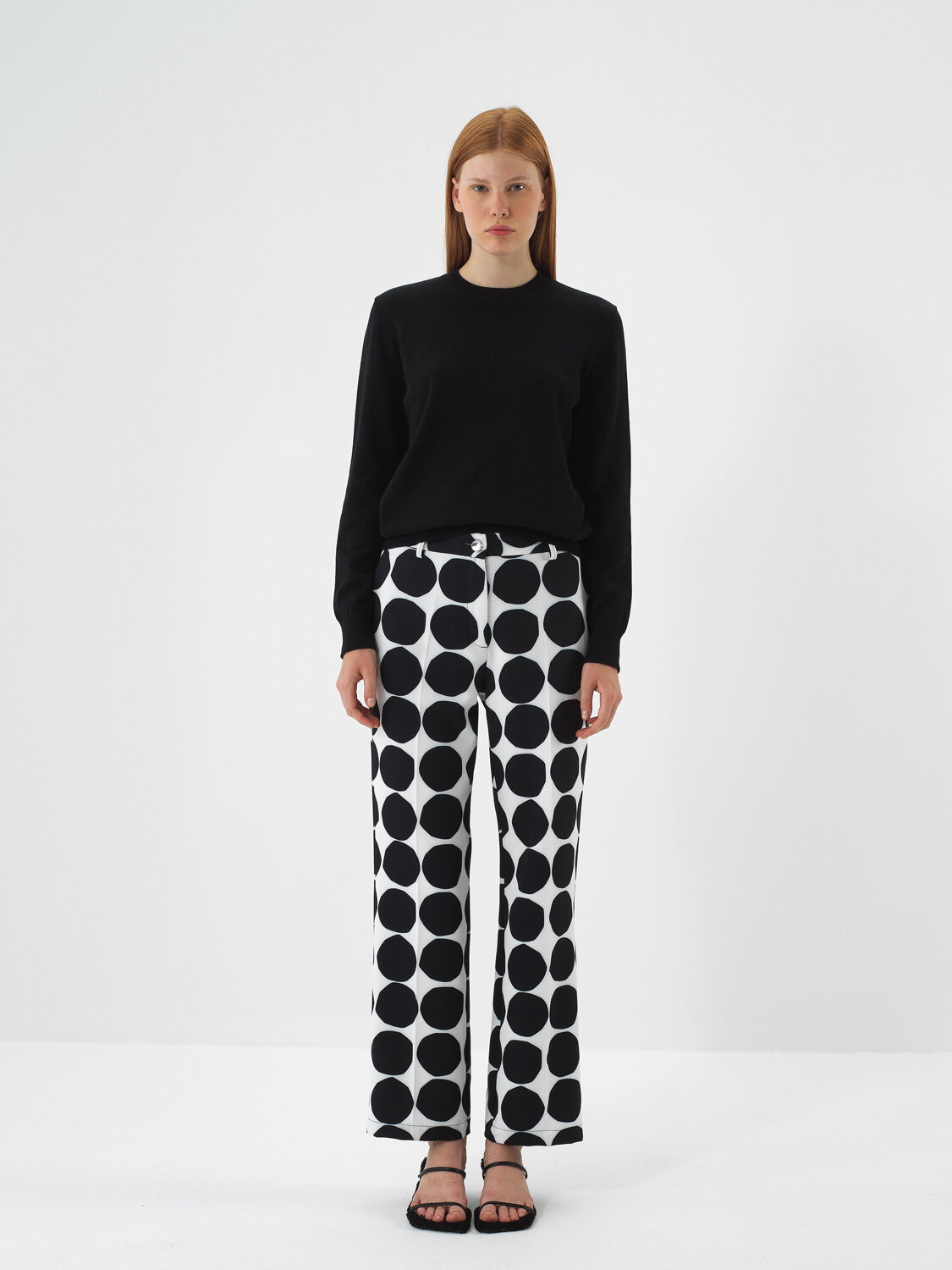 Black Cotton Textured Oversized Sweater - Xint