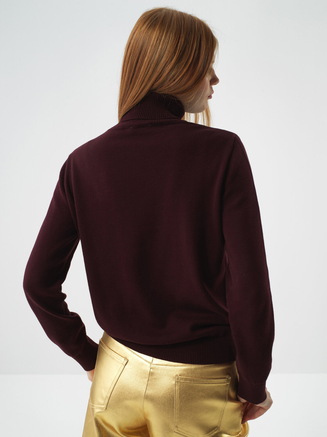 Burgundy Cotton Textured Regular Fit Sweater - Xint