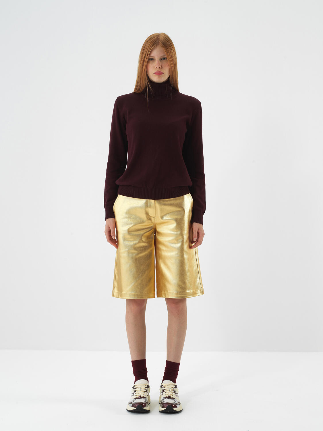 Burgundy Cotton Textured Regular Fit Sweater - 2