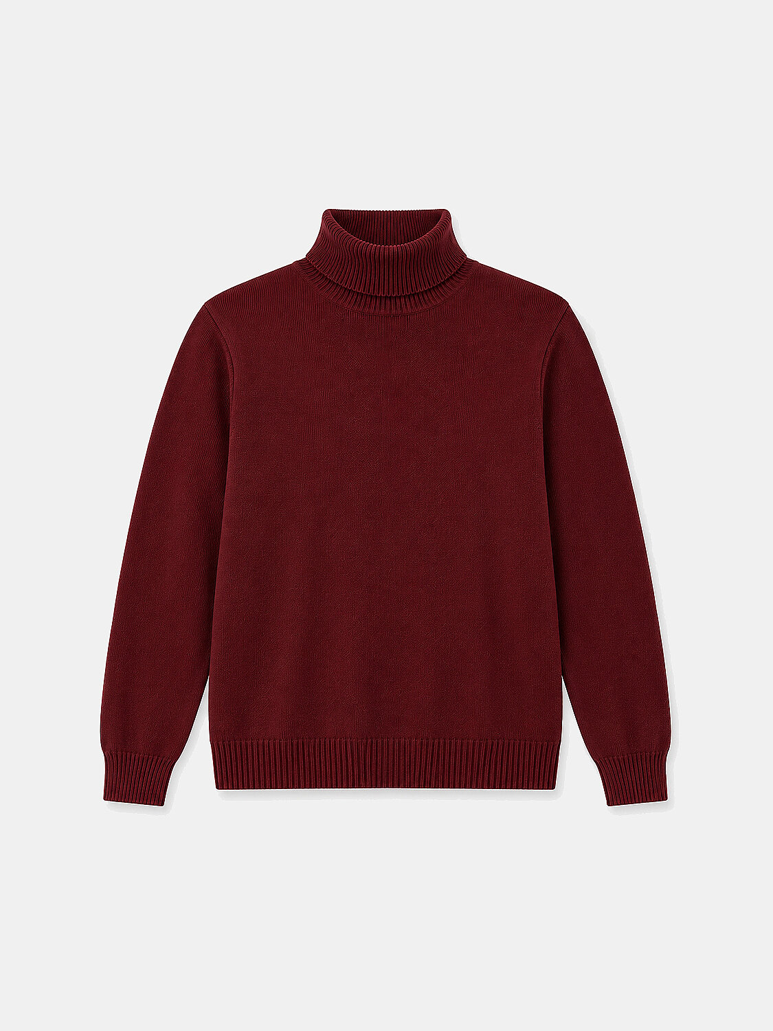 Burgundy Cotton Textured Regular Fit Sweater - 1