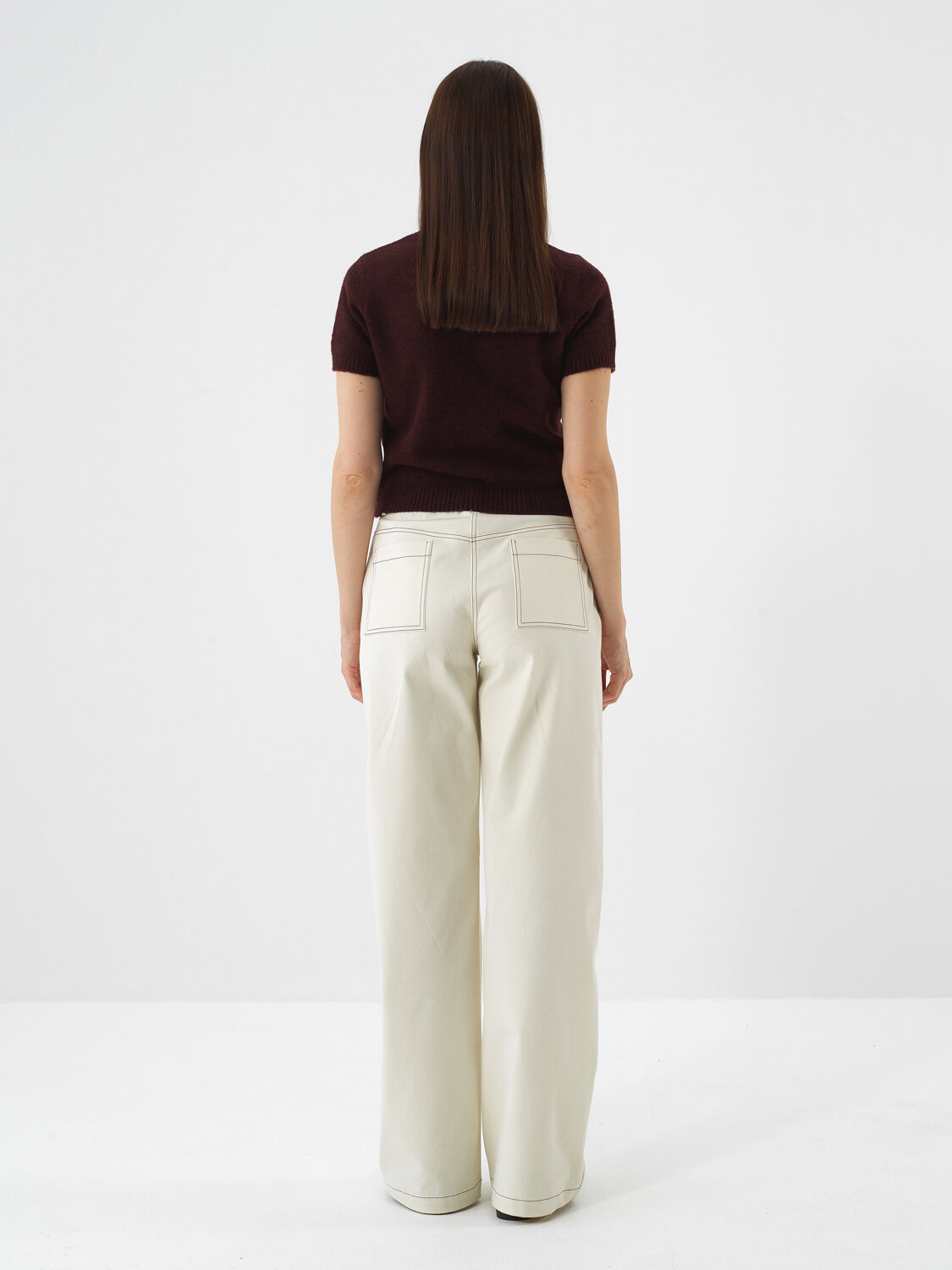 Claret Red Soft Texture Regular Fit Sweater - Xint