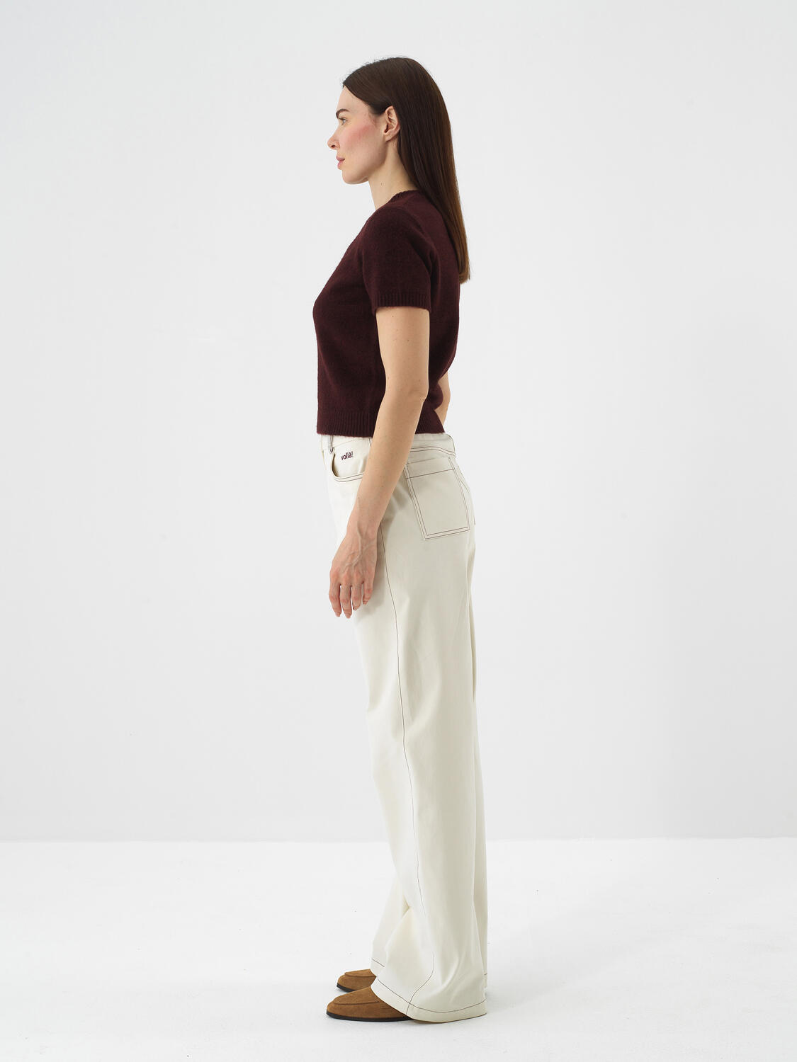 Claret Red Soft Texture Regular Fit Sweater - 4