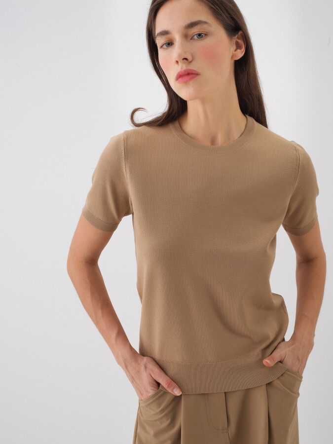 Camel Regular Fit Sweater