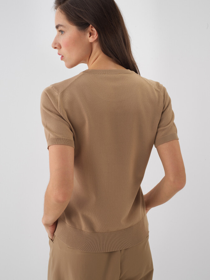 Camel Regular Fit Sweater - 4