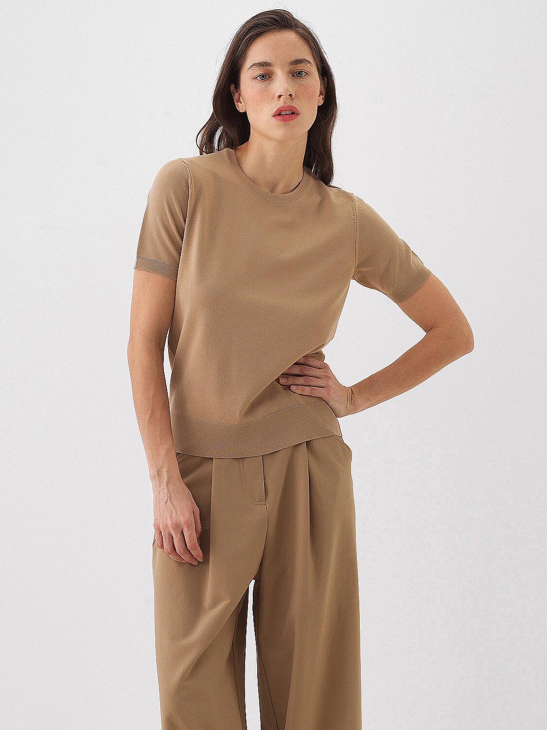 Camel Regular Fit Sweater