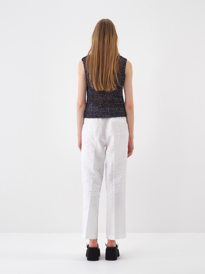 Navy Blue Oversize Sweater - 4