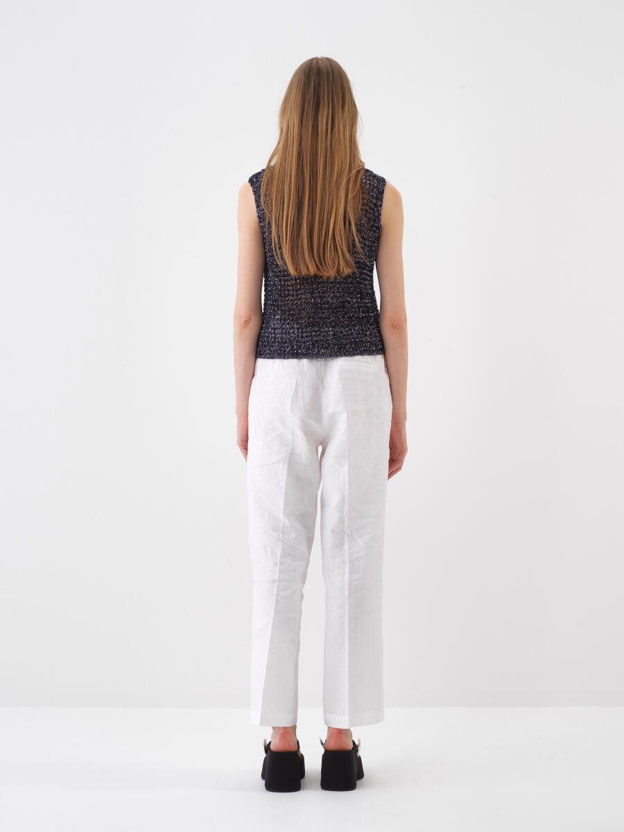 Navy Blue Oversize Sweater - 4