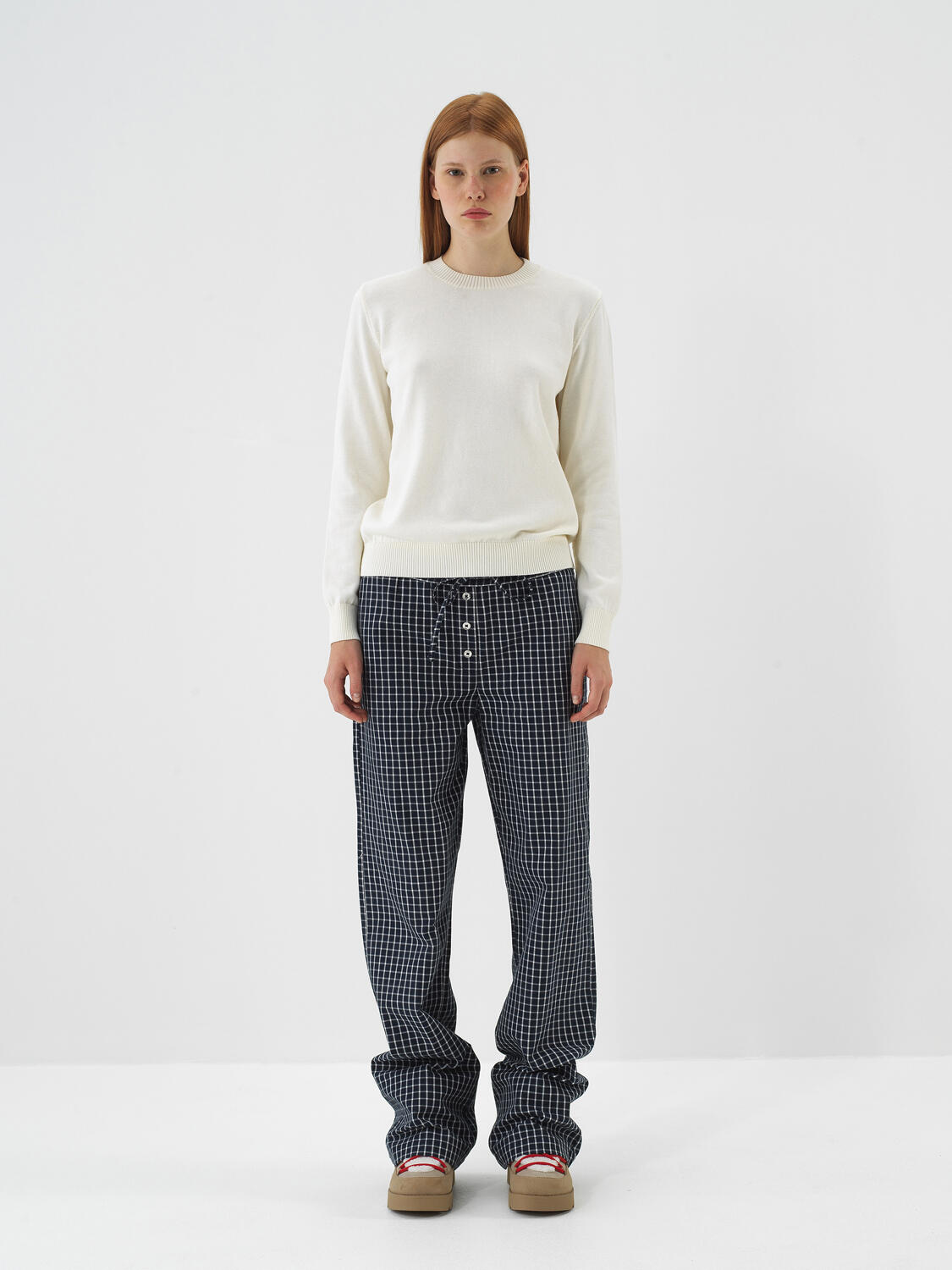 Ecru Cotton Textured Oversized Sweater - 2