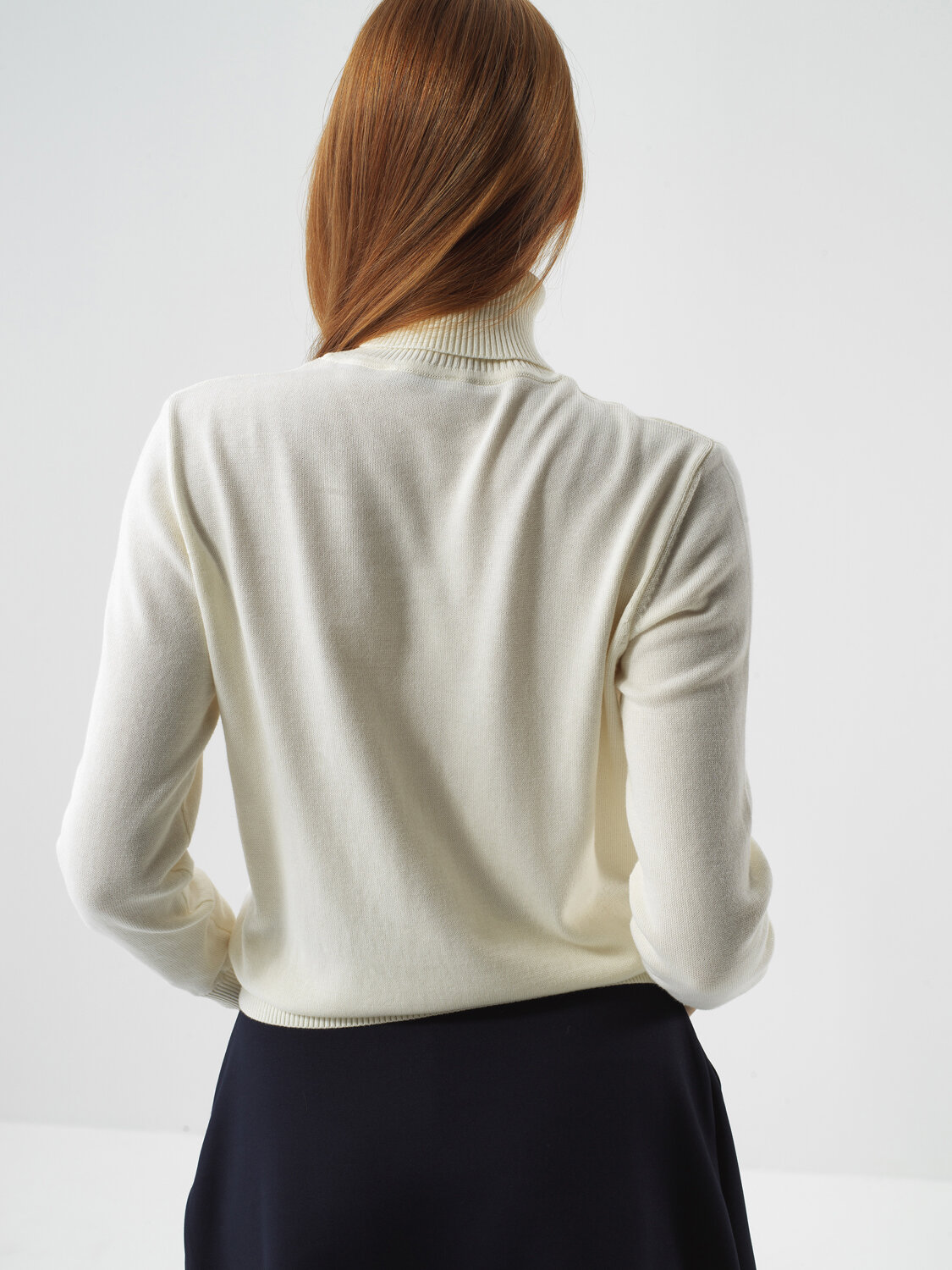 Ecru Cotton Textured Regular Fit Sweater - Xint