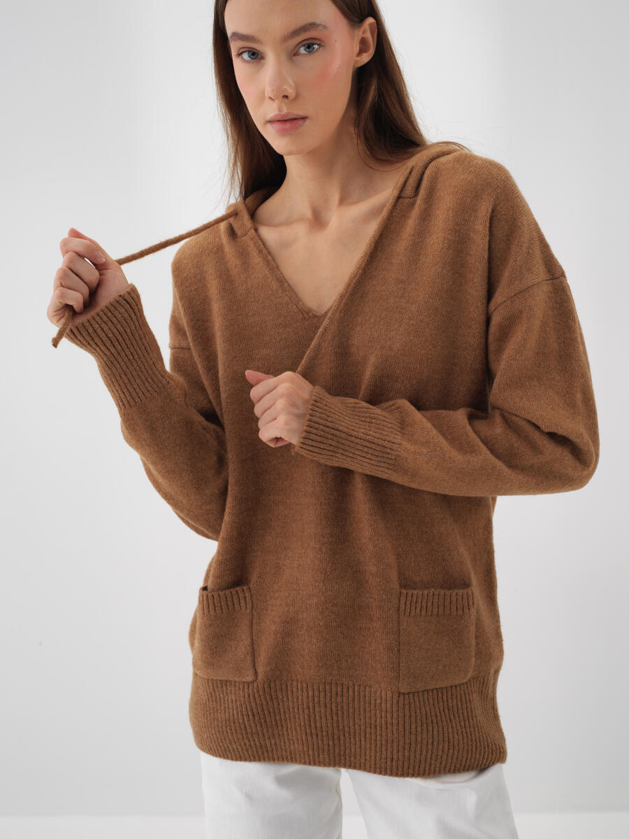 Mohair Hooded Sweater - 1