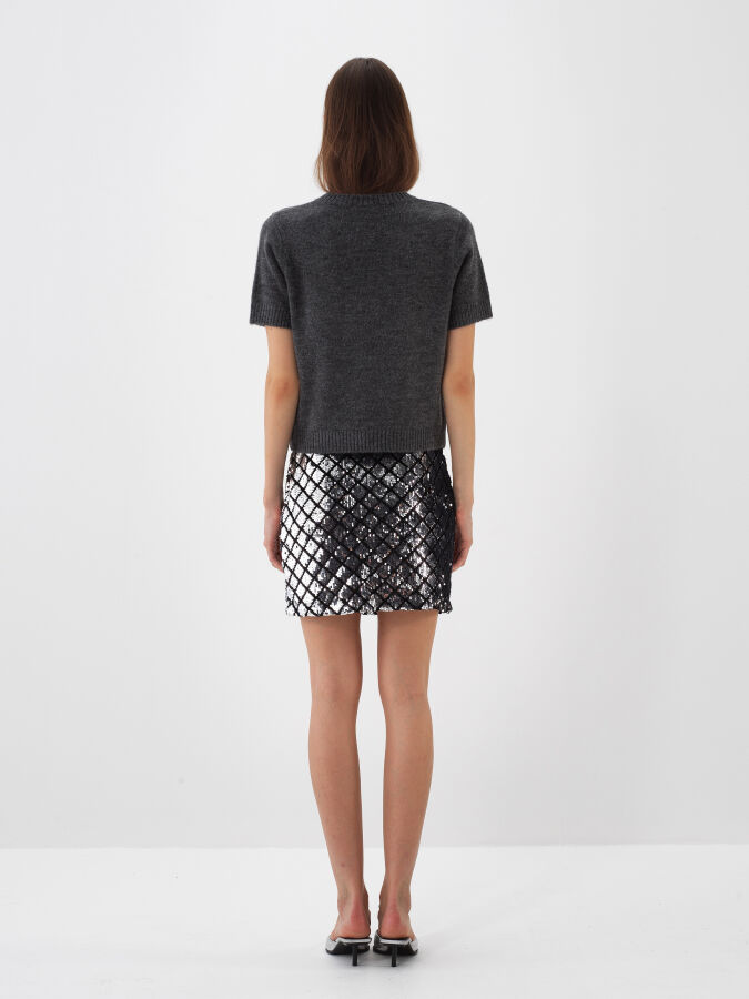 Basic Mohair Short Sleeve Sweater - Xint