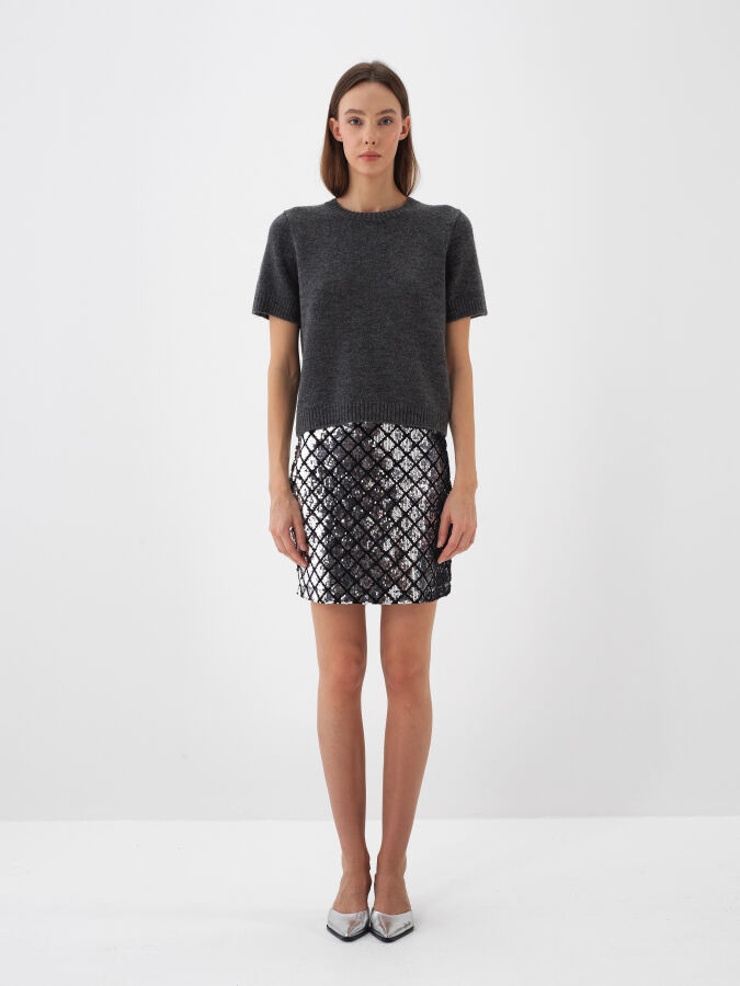 Basic Mohair Short Sleeve Sweater - Xint