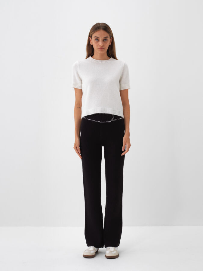 Basic Mohair Short Sleeve Sweater - Xint