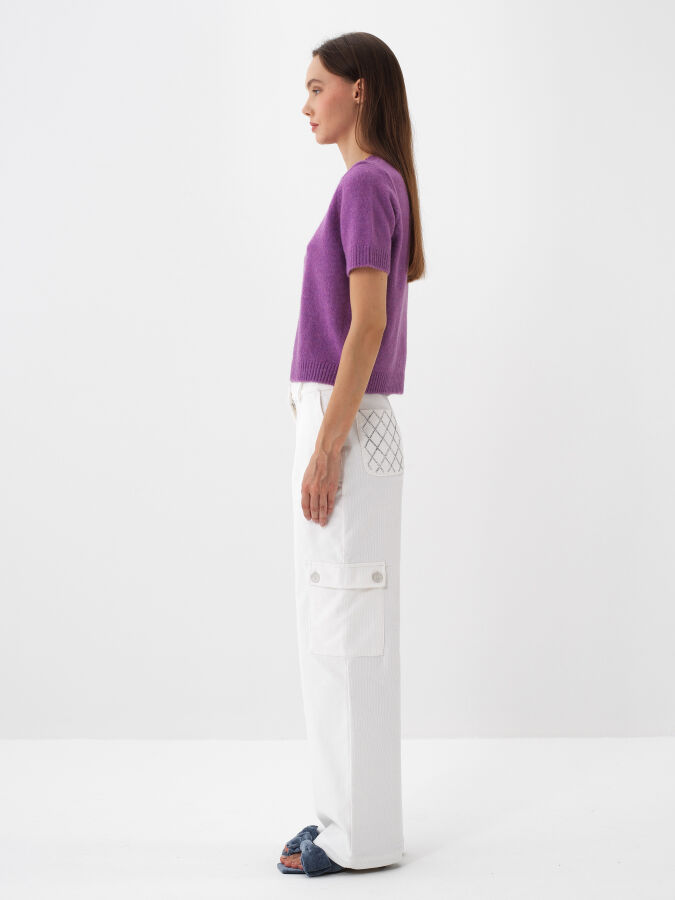 Basic Mohair Short Sleeve Sweater - Xint