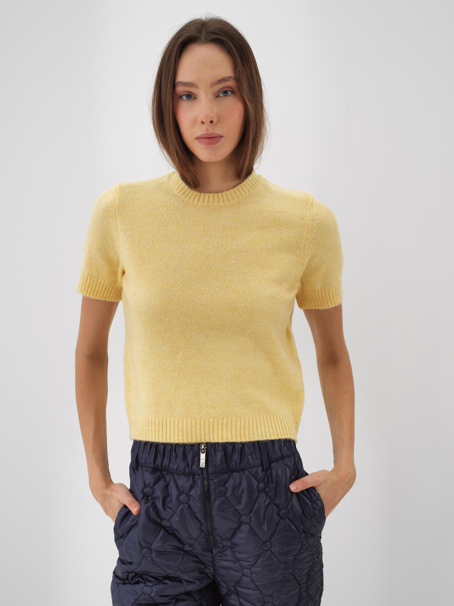 Basic Mohair Short Sleeve Sweater - 1