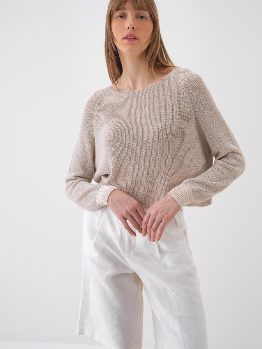 Natural Oversize Sweater - 1