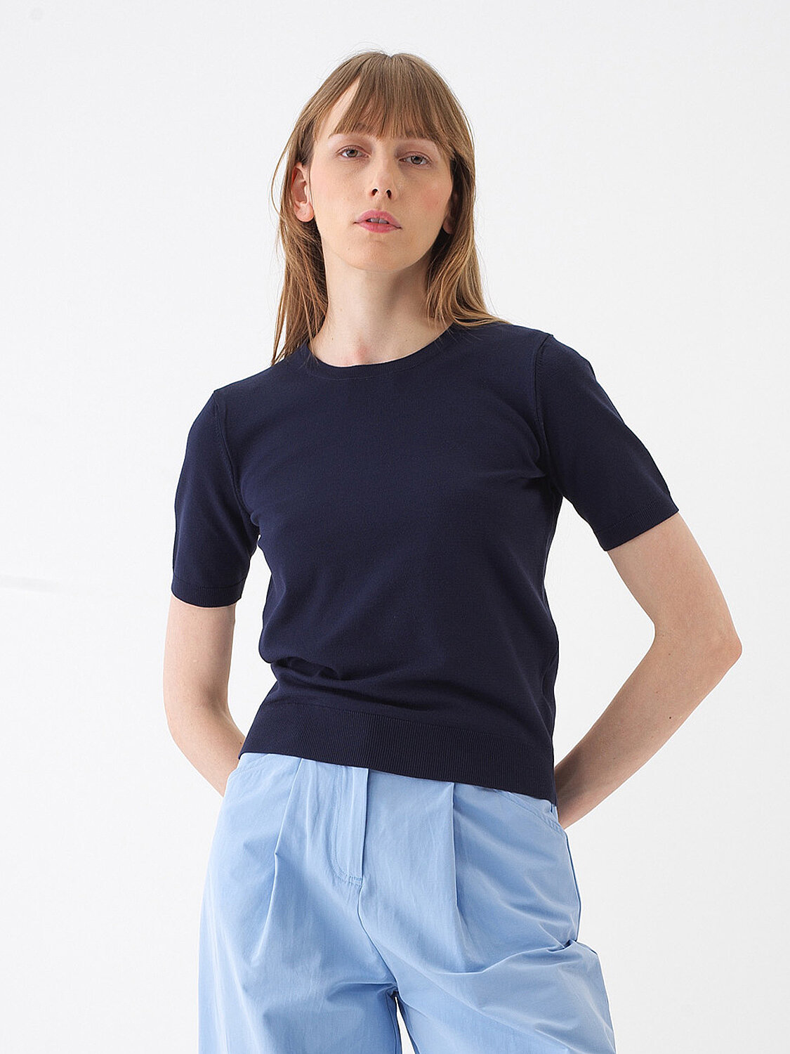 Navy Blue Regular Fit Sweater