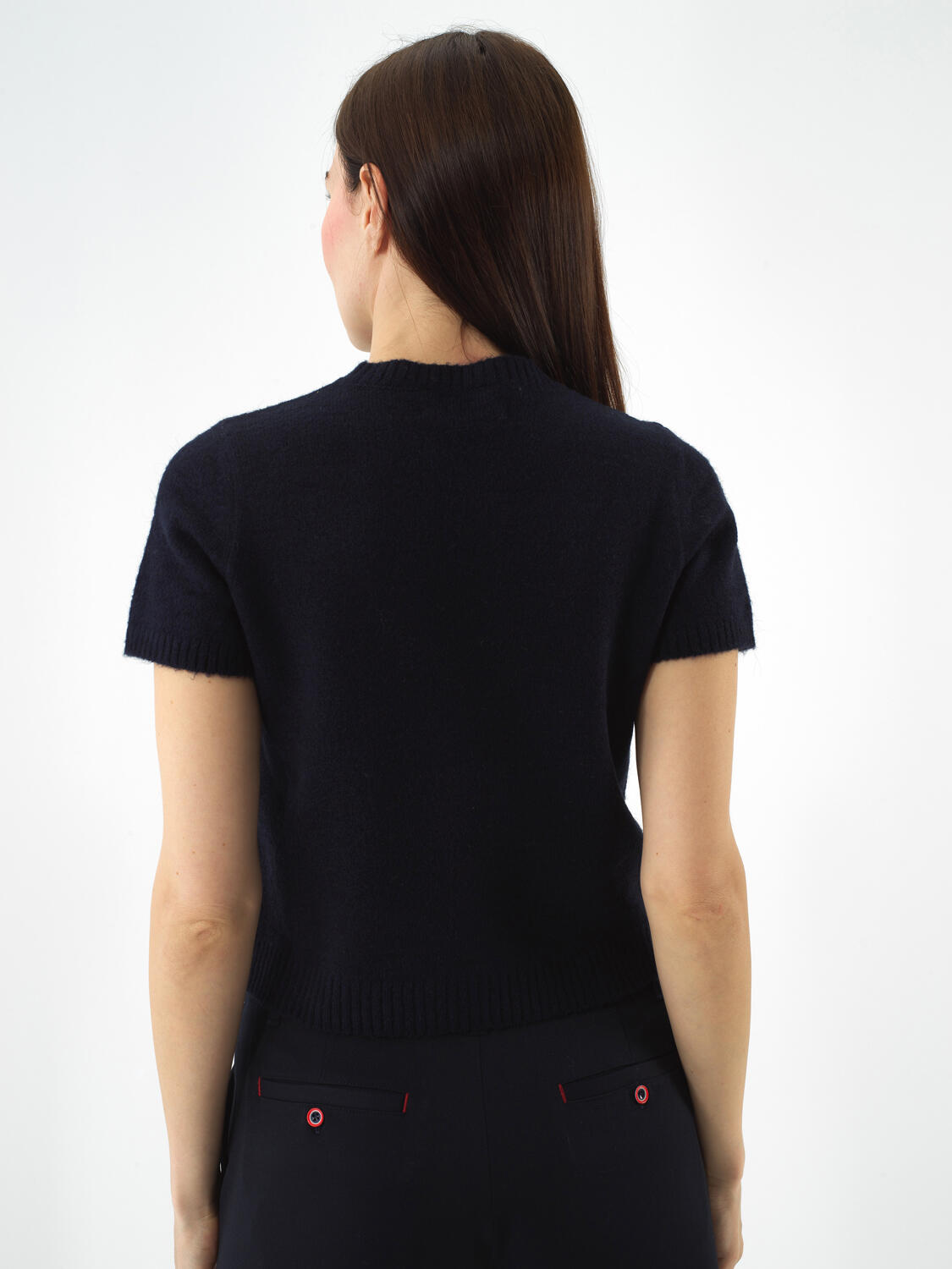 Navy Blue Soft Texture Regular Fit Sweater - 4