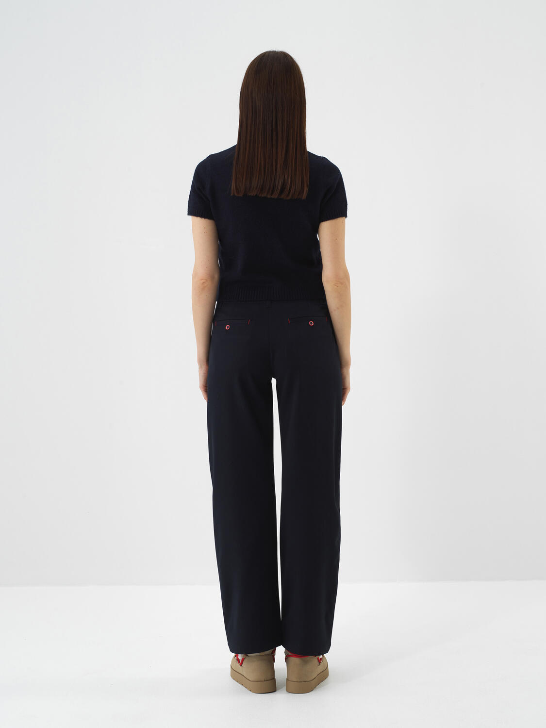 Navy Blue Soft Texture Regular Fit Sweater - 5