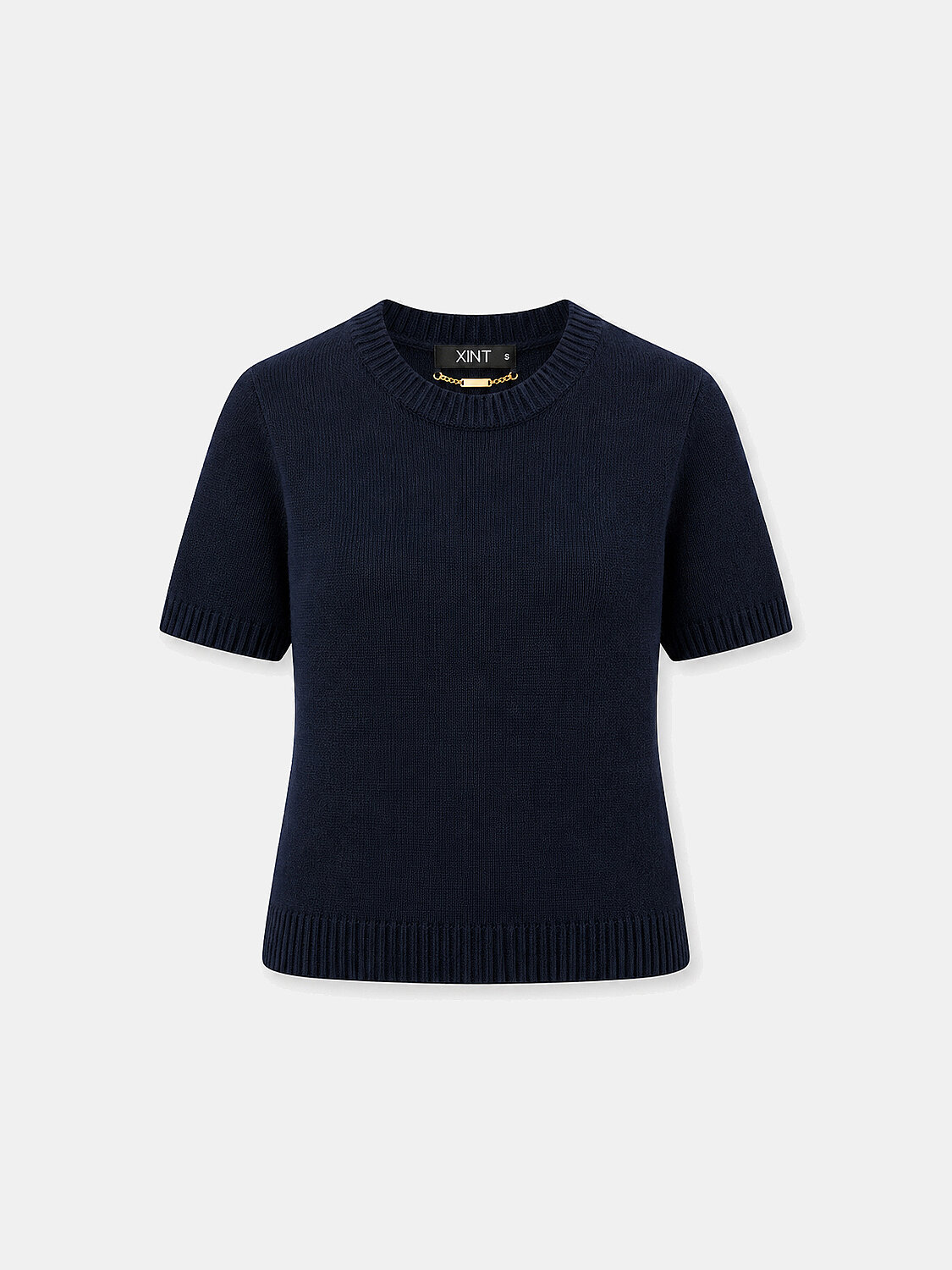 Navy Blue Soft Texture Regular Fit Sweater - 1