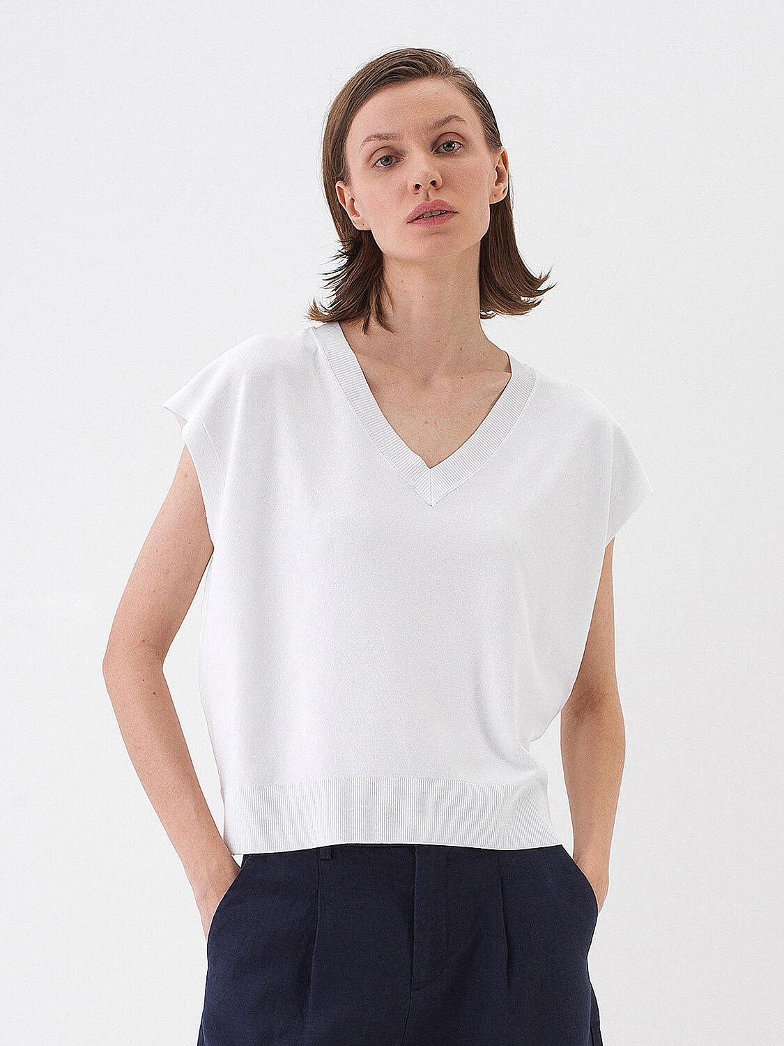 White Oversize Sweater - 1