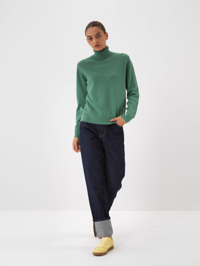 Wool Basic Turtleneck Sweater - Xint