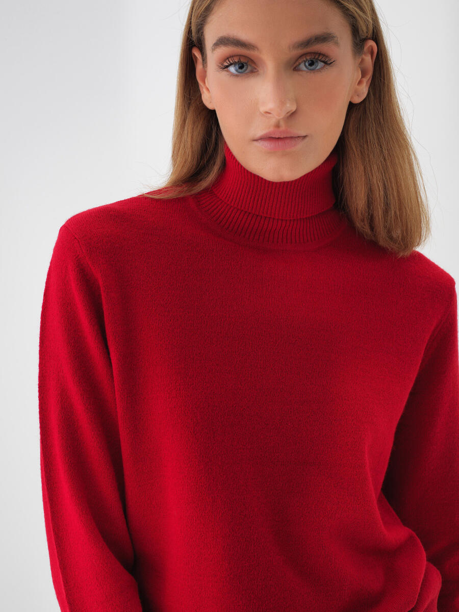 Wool Basic Turtleneck Sweater - 1