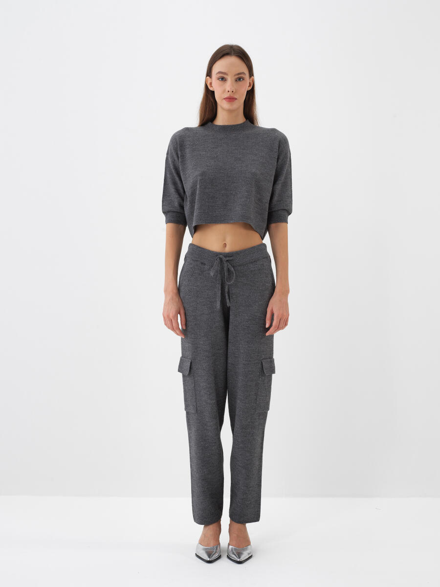 Wool Basic Plain Sweater - 2