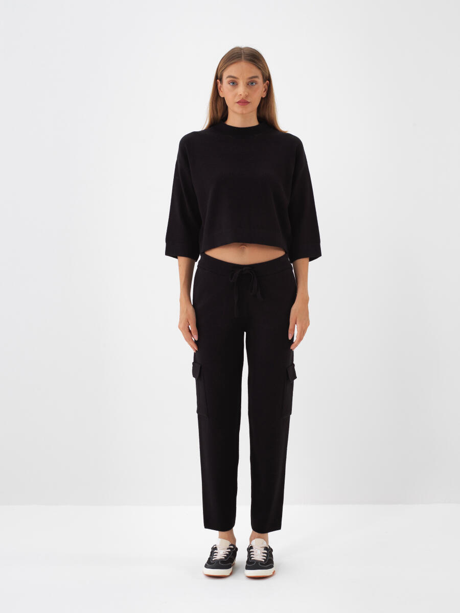 Wool Basic Plain Sweater - 2