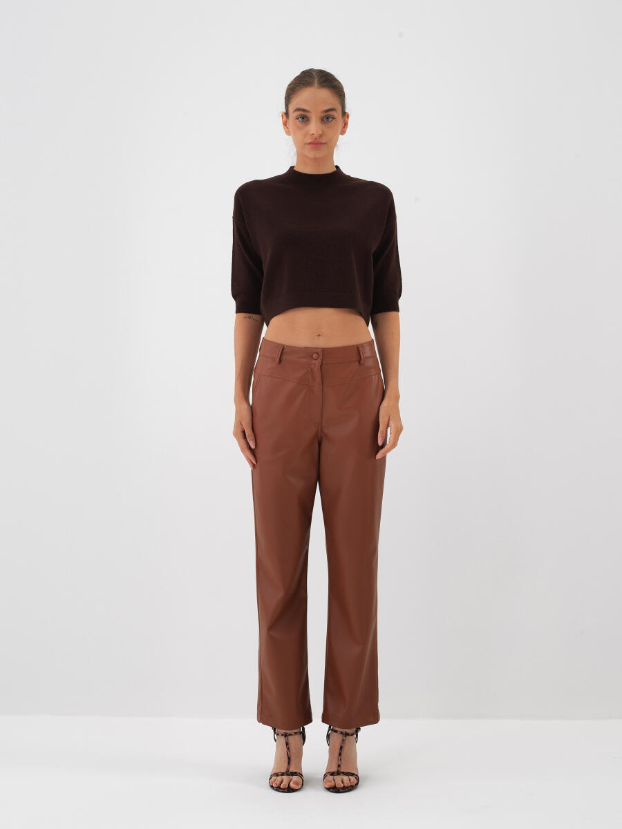 Wool Basic Plain Sweater - 3