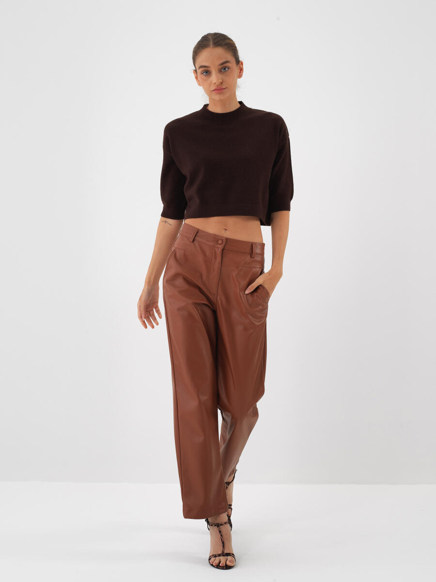 Wool Basic Plain Sweater - 2