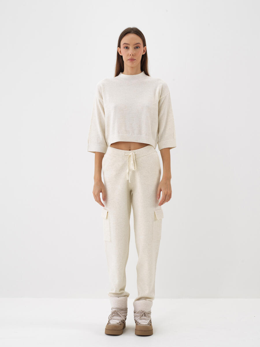 Wool Basic Plain Sweater - 2