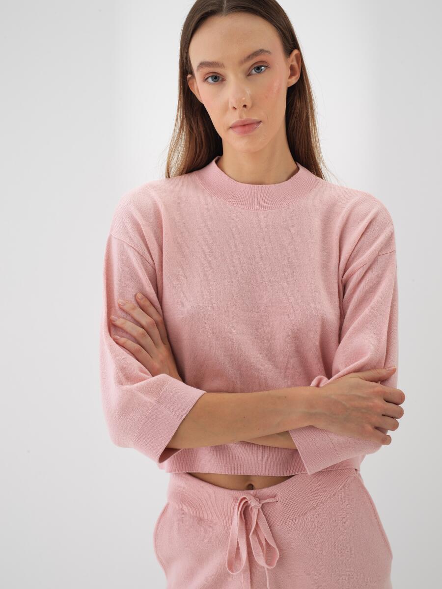 Wool Basic Plain Sweater - 1