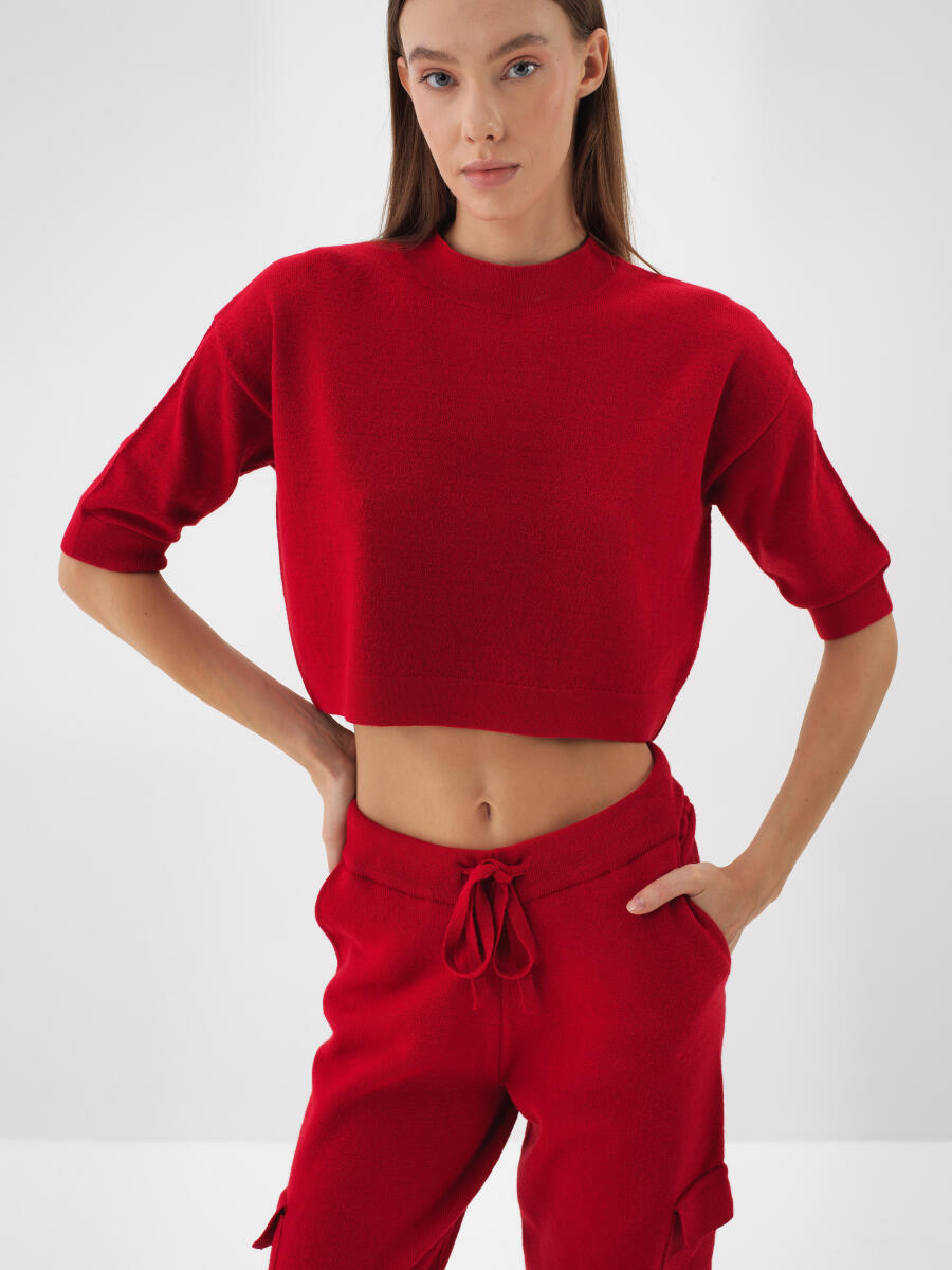 Wool Basic Plain Sweater - 1