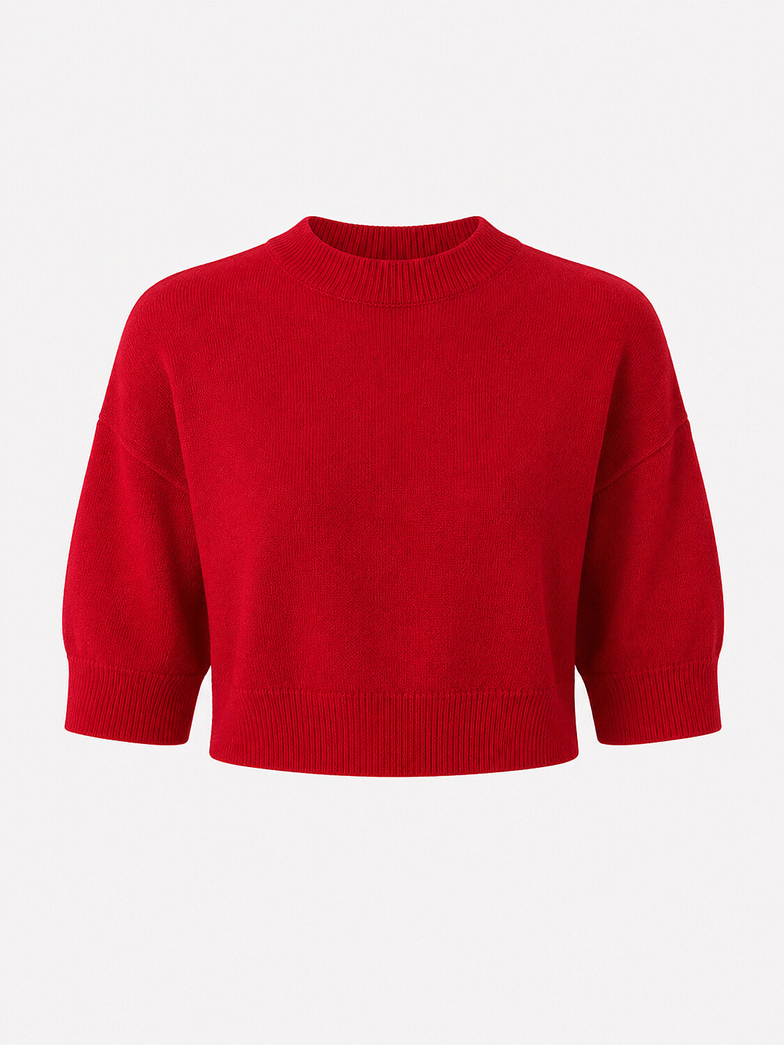 Wool Basic Plain Sweater - 5