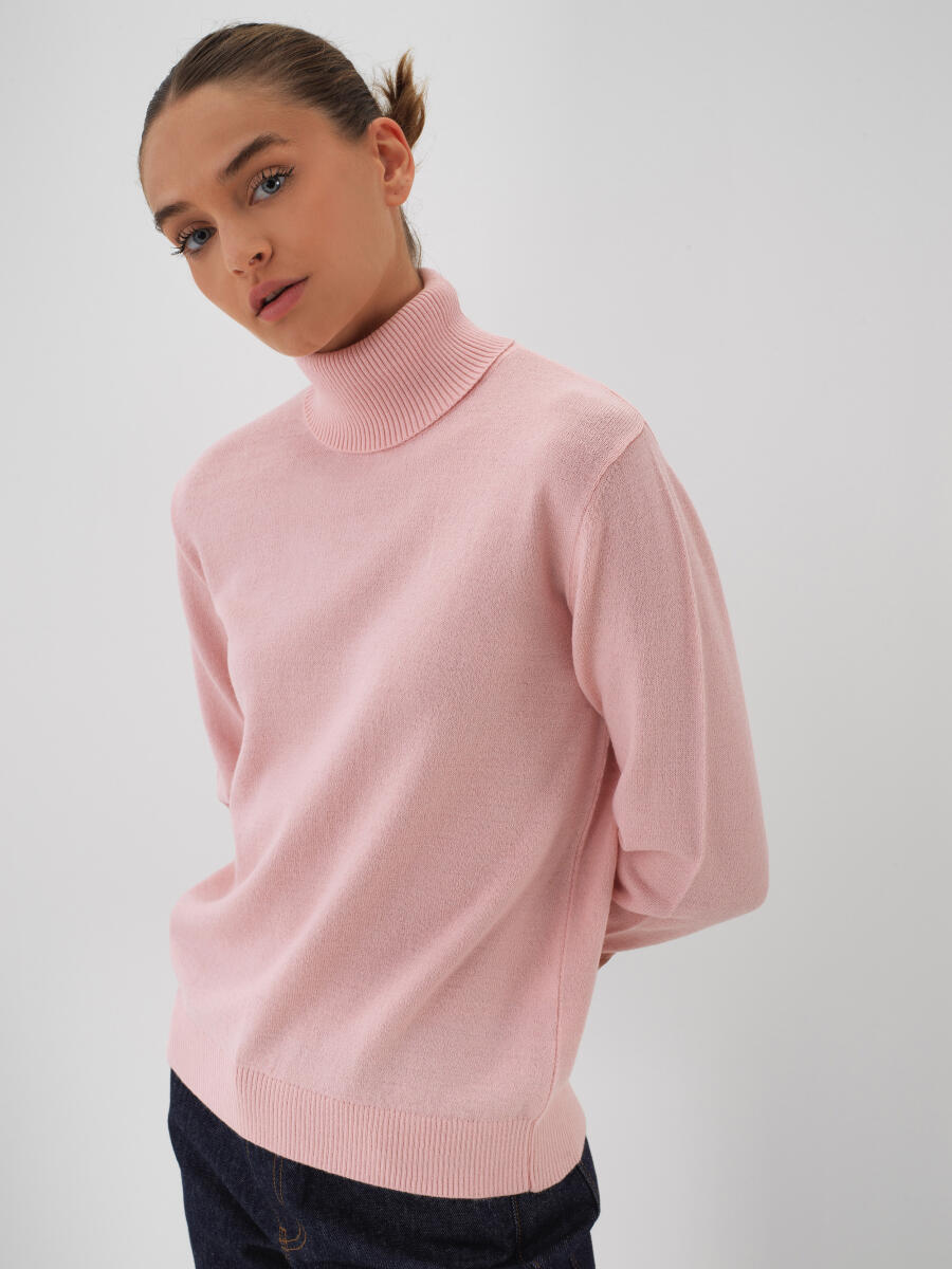 Wool Basic Turtleneck Sweater - 1