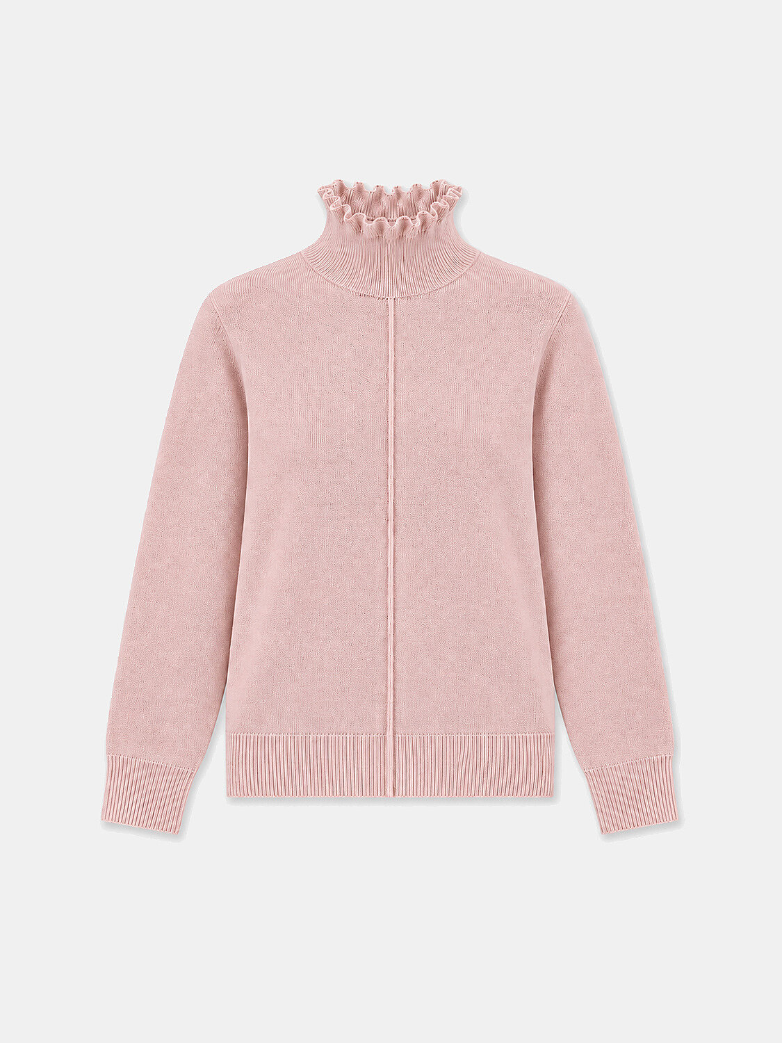 Wool Plain Turtleneck Sweater - 1