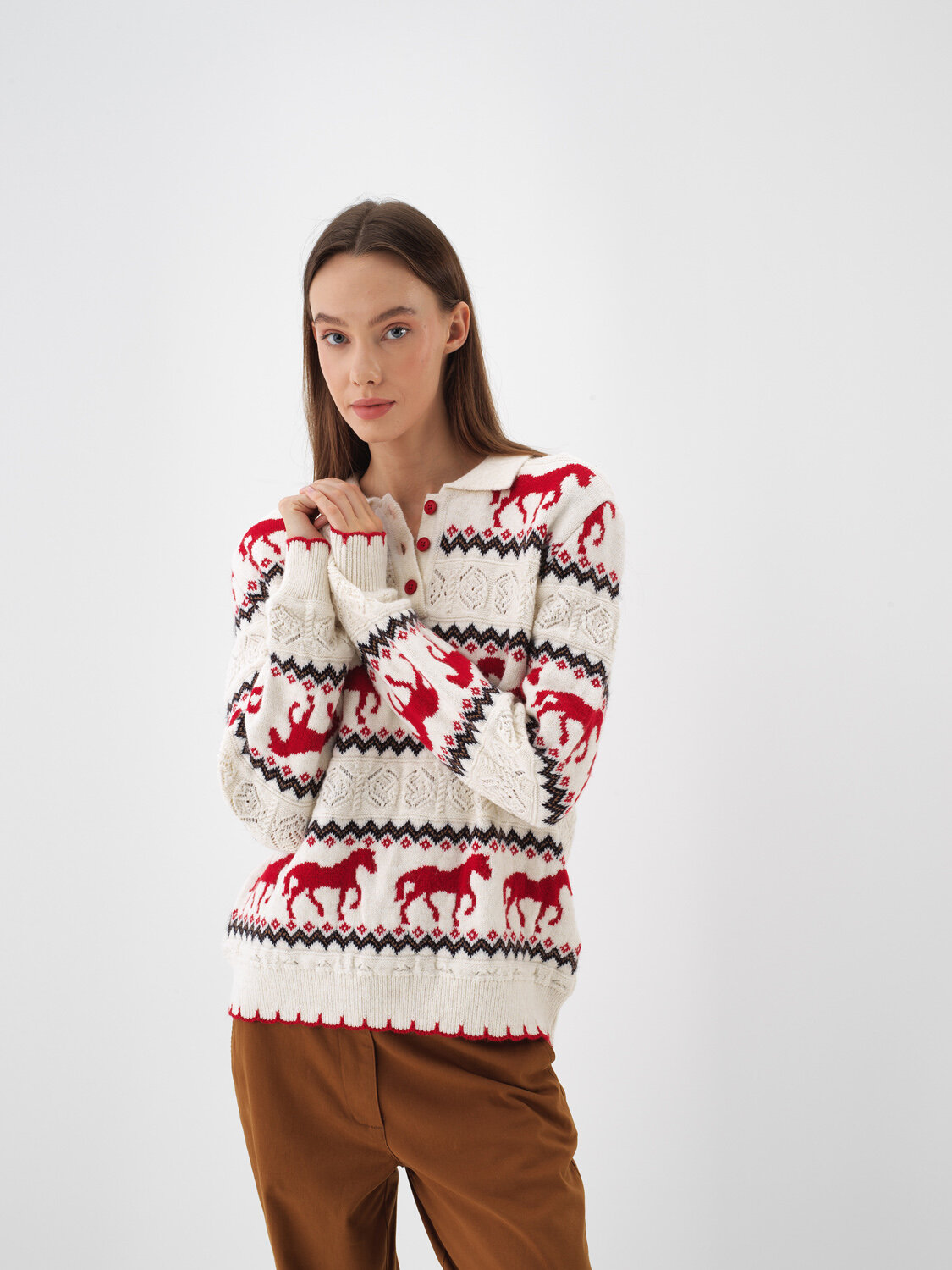 Wool Patterned Sweater - Xint