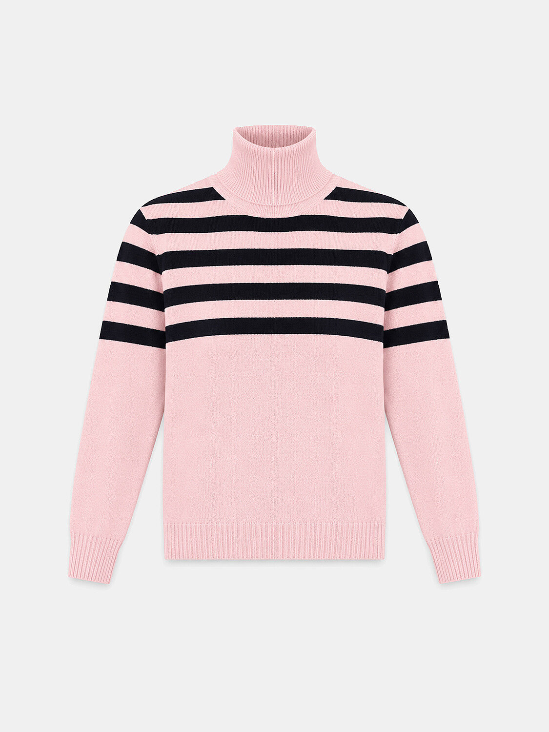 Wool Striped Turtleneck Sweater - 1