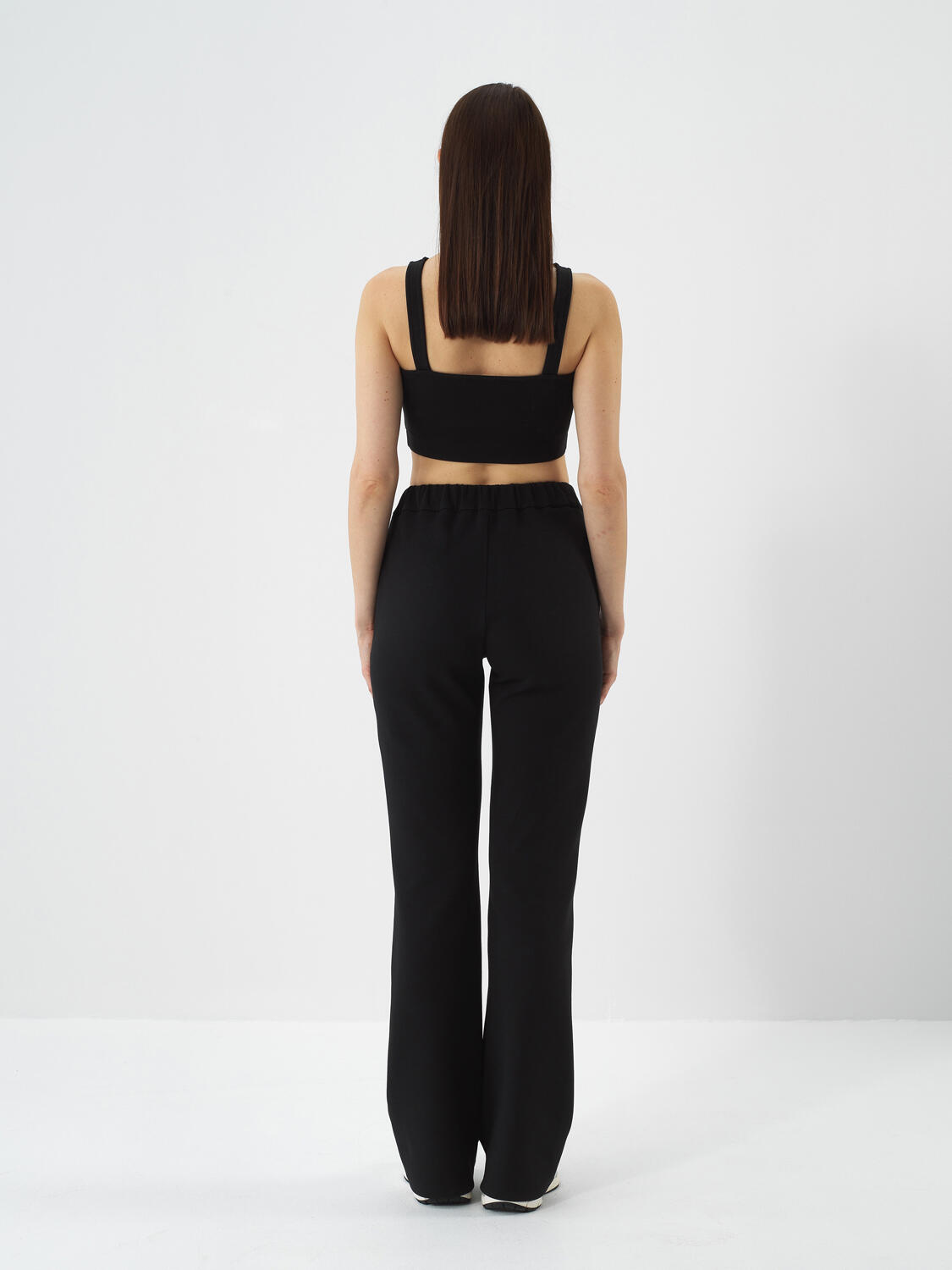 Black Cotton Textured Regular Fit Sweat Pants - 5