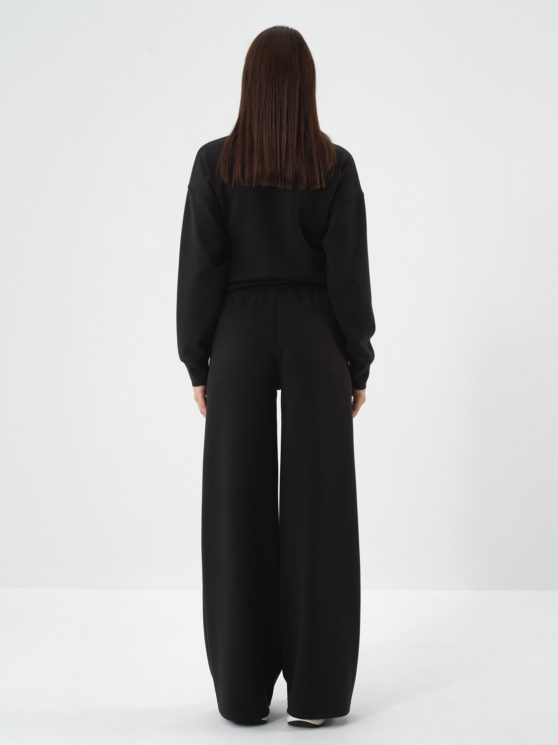 Black Modal Textured Oversize Sweat Pants - Xint