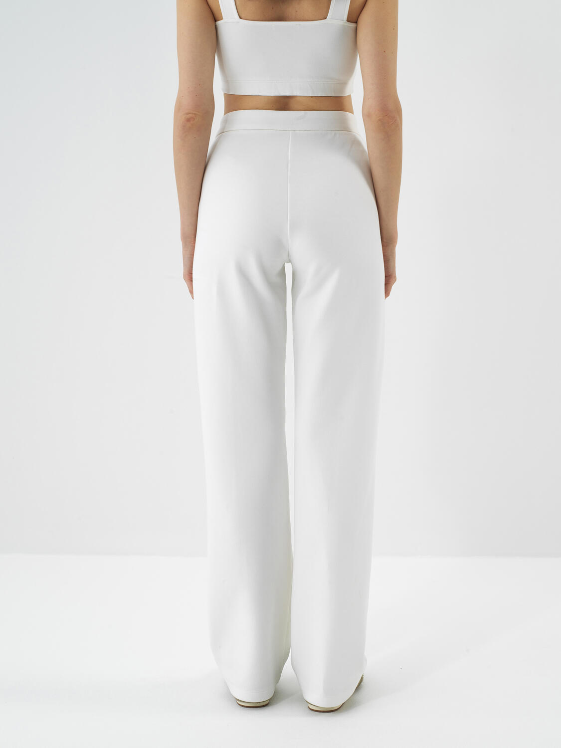 Ecru Cotton Textured Oversize Sweat Pants - 4