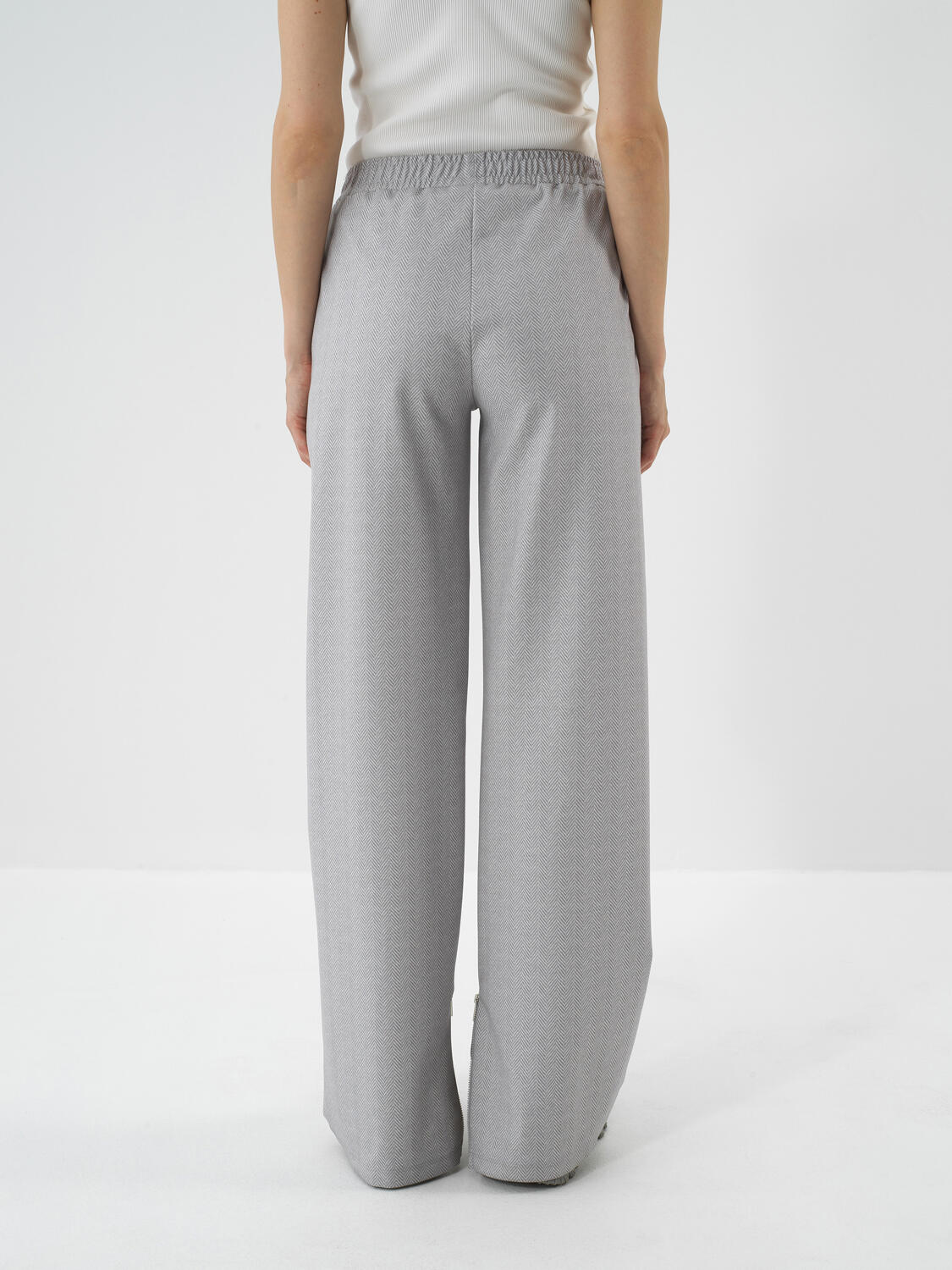 Gray Cotton Textured Oversized Sweat Pants - 4