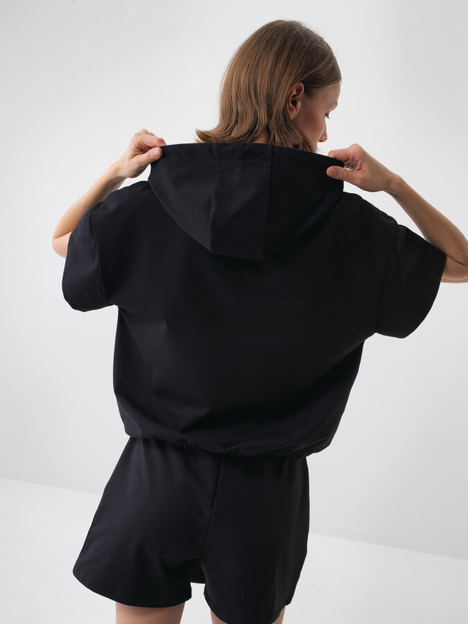 Black Oversize Cotton Sweatshirt - 4