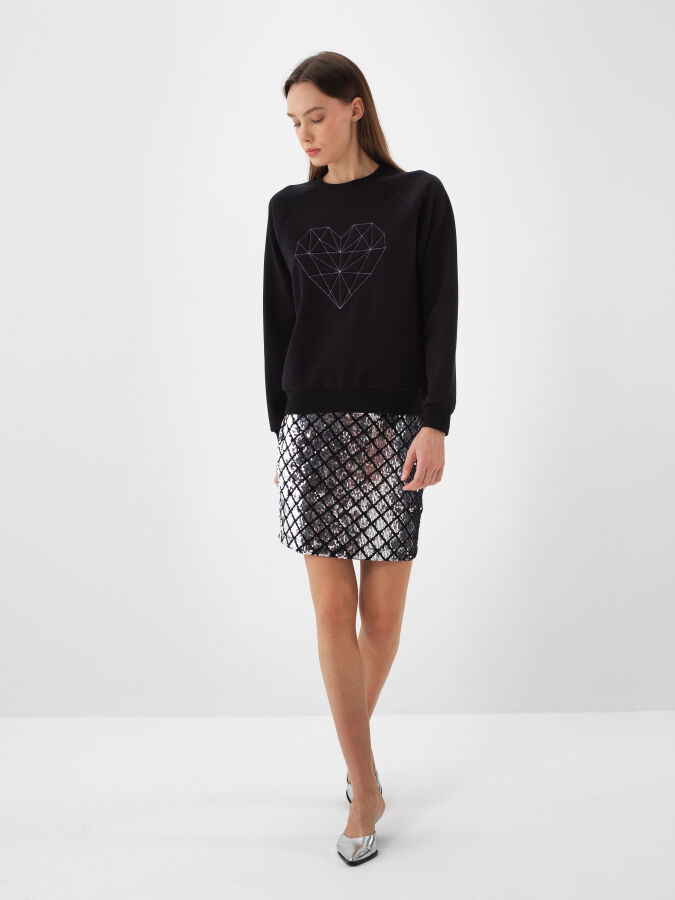 Cotton Printed Sweatshirt - Xint