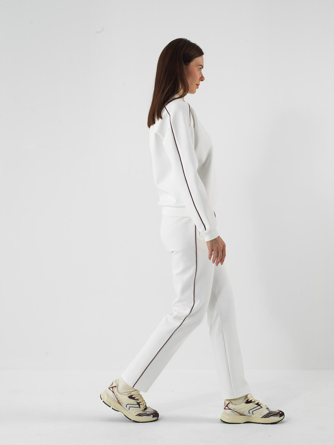 Ecru Cotton Textured Oversized Sweatshirt - 5