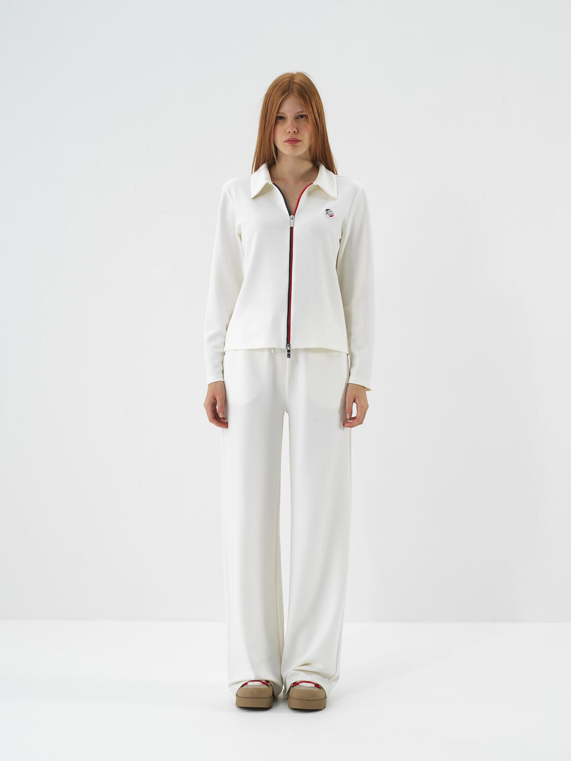 Ecru Modal Textured Regular Fit Sweatpants - 2