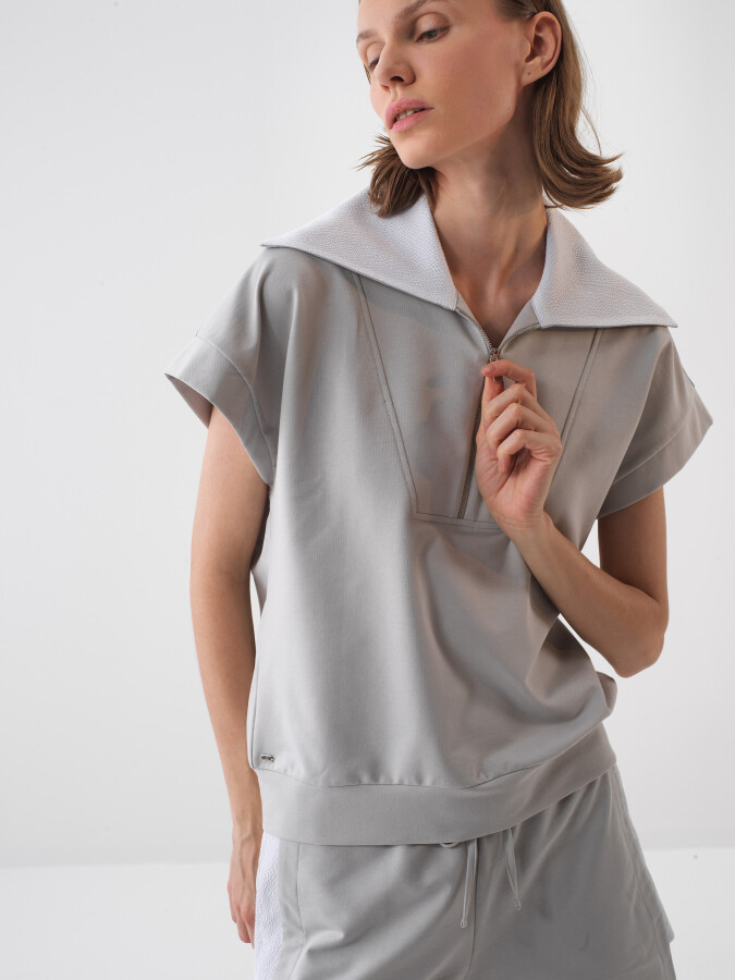 Gray Oversize Cotton Sweatshirt