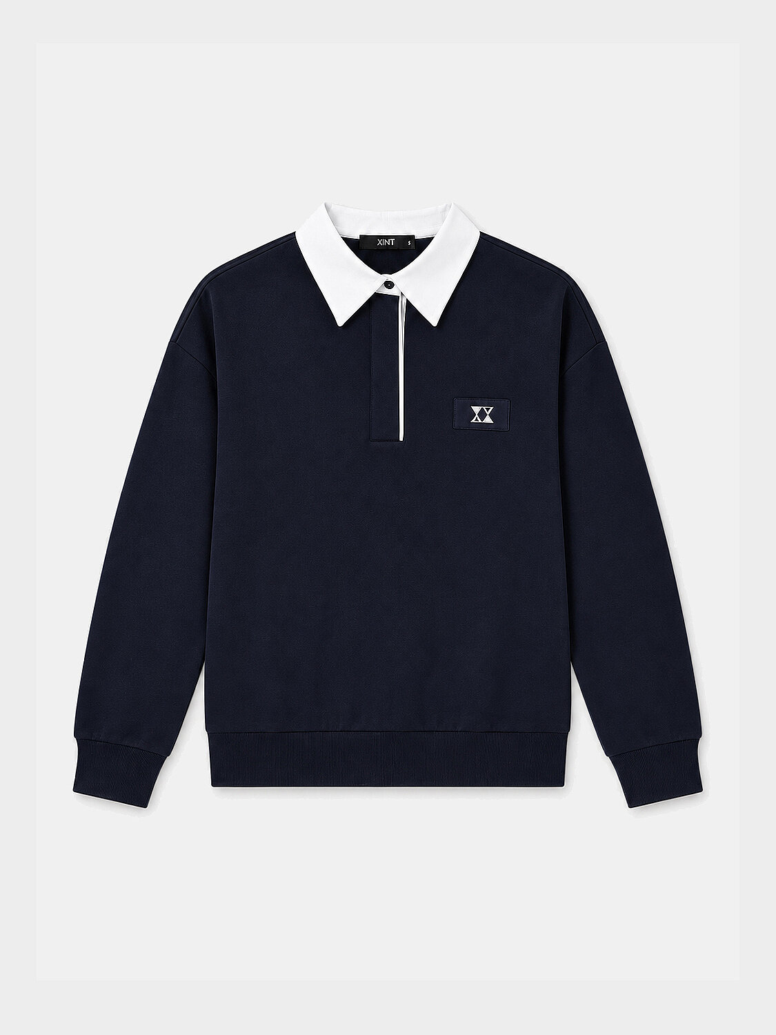 Navy Blue Flexible Textured Oversize Sweatshirt